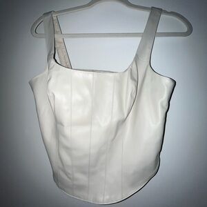 A&F cream leather top size M